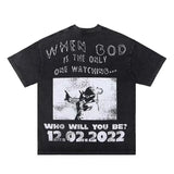 Hip-hop rap album featuring heroes and villains printed with short-sleeved shirts