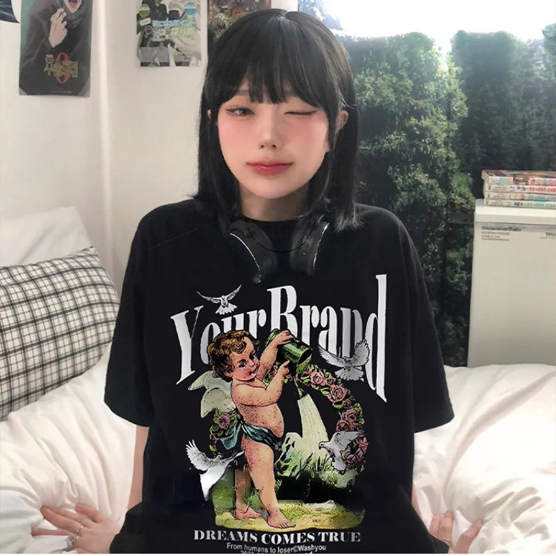 Skatercore Aesthetic piece – Hip Hop Streetwear Men Oversized T Shirt Letter Harajuku Pri