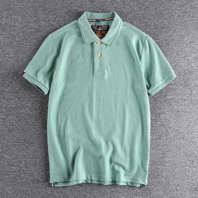 Gothic Vintage print – Summer Mens Polo Shirt Cotton Lapel T Shirt Retro Loose Soli
