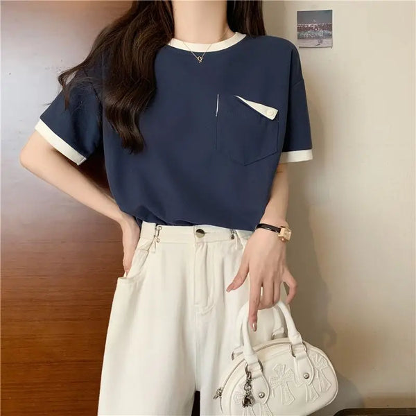 Harajuku Melting smiley – Summer New Fashion Versatile Niche Design Contrasting Color