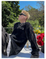 y2k fire graphic sweater, edgy streetwear for bold fashion-forward winter outfits, mens fashion layer for modern streetwear c