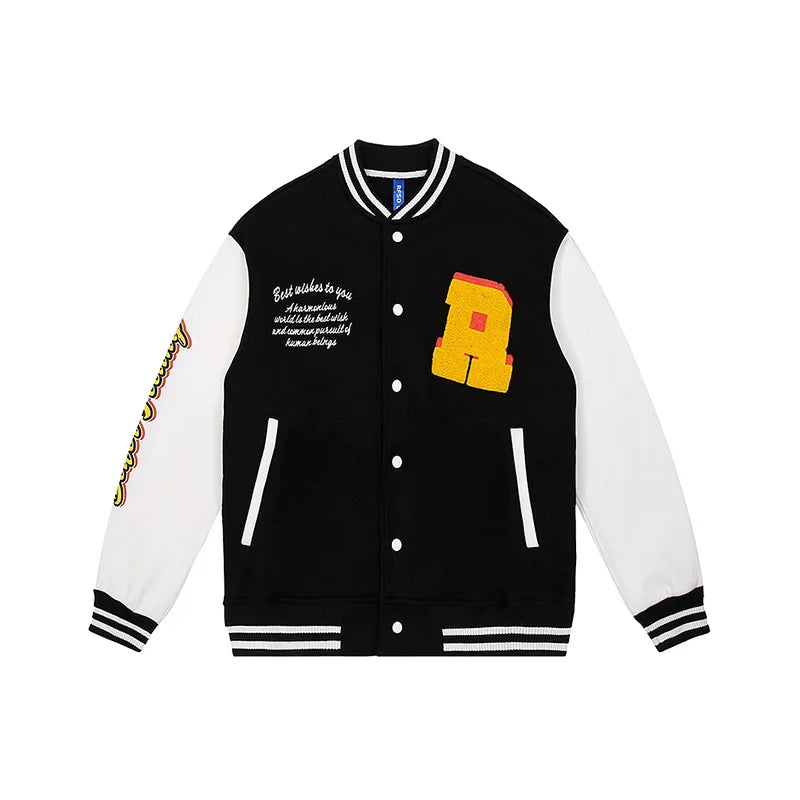 retro baseball varsity, layering staple, stylish modern outerwear, premium street look, trendsetting streetstyle