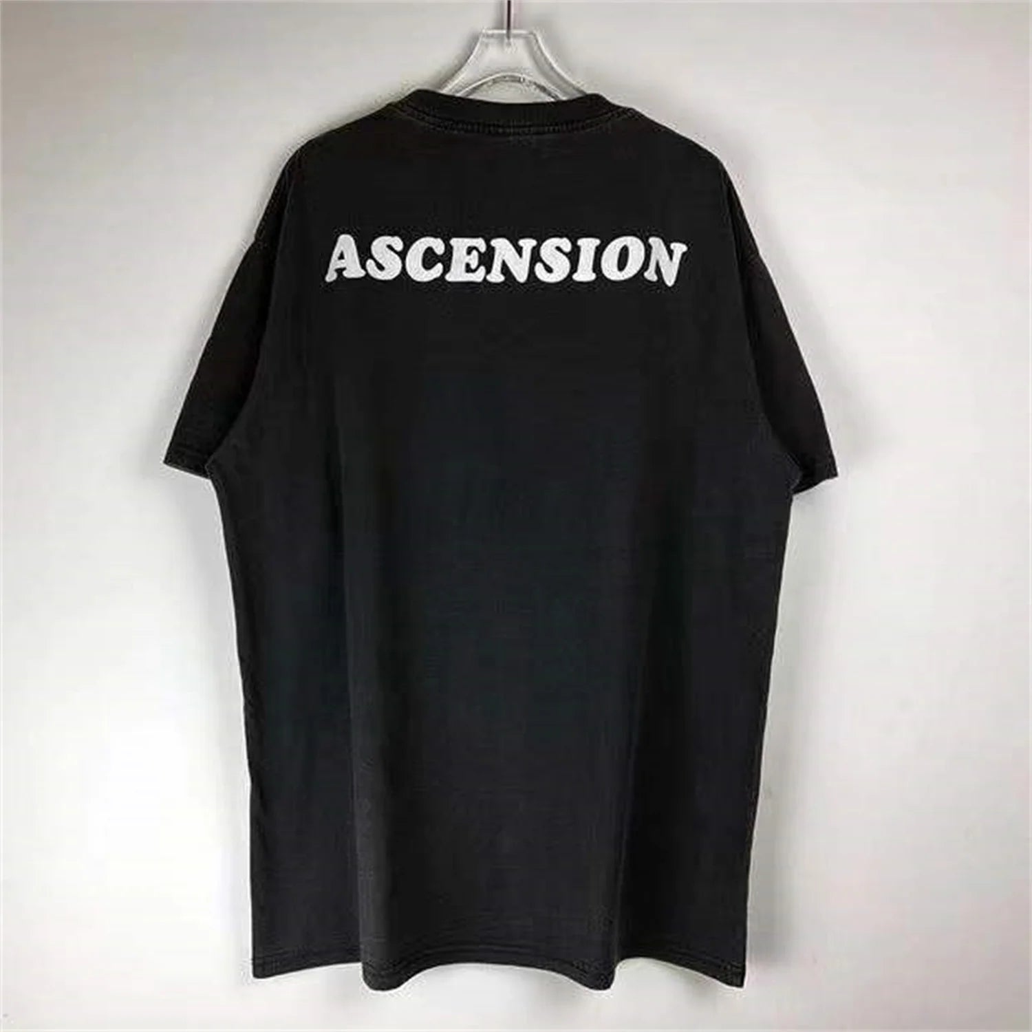 Distressed grunge tee with burned font and noise fill
