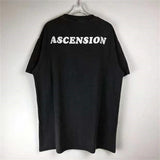 Distressed grunge tee with burned font and noise fill