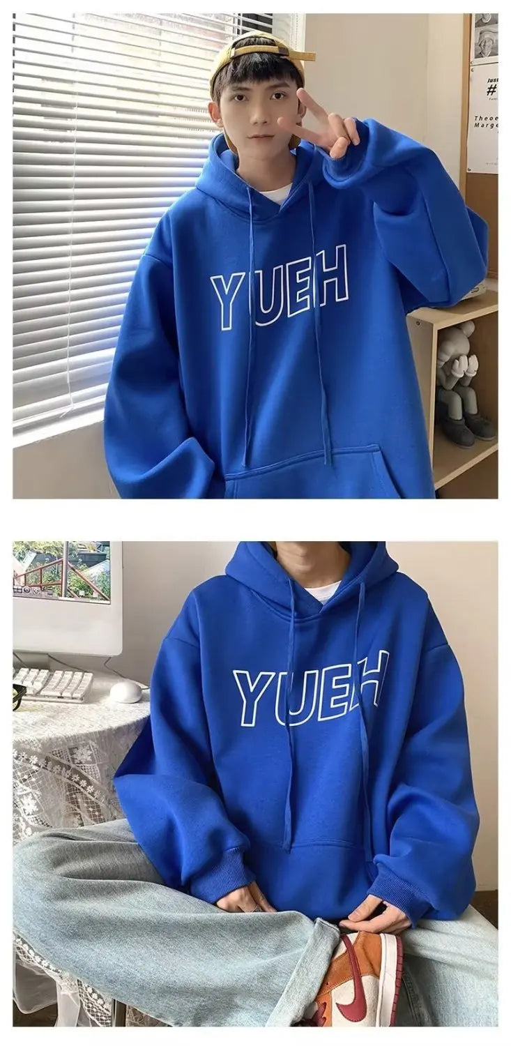 Green Letter Print Hooded Sweatshirt For Men In Autumn Hong Kong Fashi