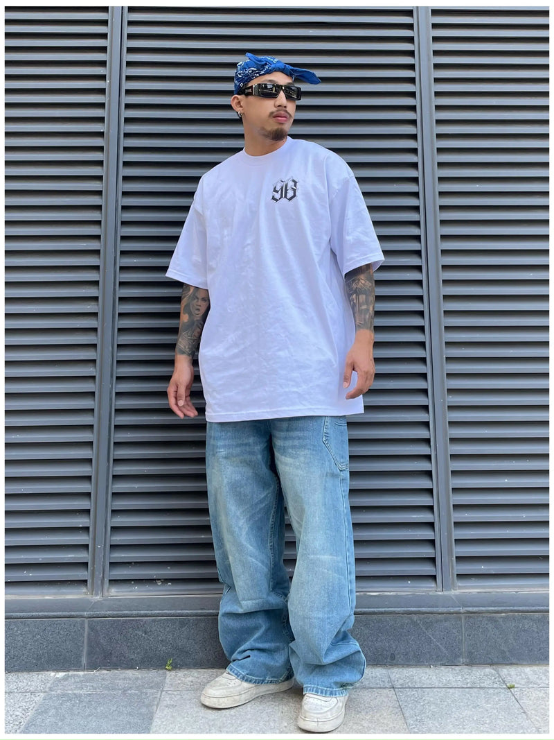 fashion loose streetwear denim jeans pants unisex casual side pocket wide legs jean trousers hip hop joggers mens baggy jeans unique joggers style 1772