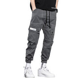 mens side pocket cargo pants casual elastic waist trousers streetwear hip hop loose fit ankle drawstring sweatpants joggers unique joggers style 2048