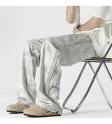 winter mens gray thickened straight leg sweatpants 2025 high street baggy drape pants korean fashion y2k casual trousers unique joggers style 143