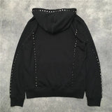 New Luxury Men Novelty Metal Rivets Hoodies Hoody Hooded Sweatshirts V