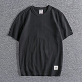 Vaporwave Chrome logo – Summer Mens Short Sleeved Retro Youth Solid Color Heavy Roun