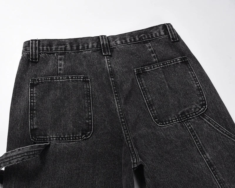 patchwork graffiti black straight denim pants mens vintage patches stitching ink splashed jeans y2k logging cargo pants for male unique cargo style 1488