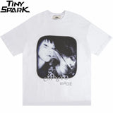 Skatercore Graphic tee – Streetwear T Shirt Men Hip Hop Illusion Girl Letter Print T