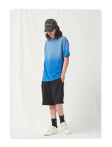 Spring Summer New Products Fried Color Wash Water Gradient Color Loose Short-sleeved Casual Basic Bottoming Round Neck