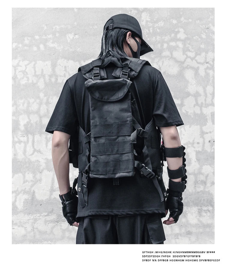 fashion hip hop sleeveless vest men cargo waistcoat with pockets military jacket new casual streetwear tactical sweatshirts n - variant style 60e942 for streetwear fashion