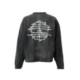 Vintage FW24 Devil print pattern High-Street Cotton Quality round neck pullover long sleeved sweatshirt