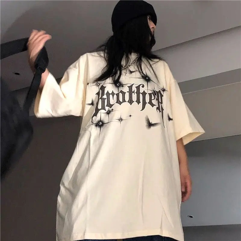 Y2k Broken heart – Heavyweight Pure Cotton American High Street Ins Style Cross