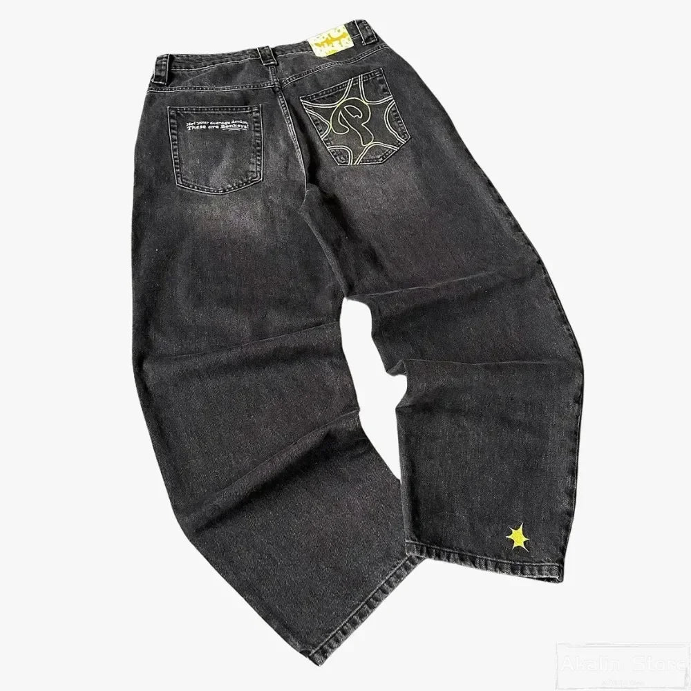 harajuku new protect jeans streetwear independent store drop shipping cargo sweatpants y2k women pants embroidery baggy jeans streetwear sweatpants