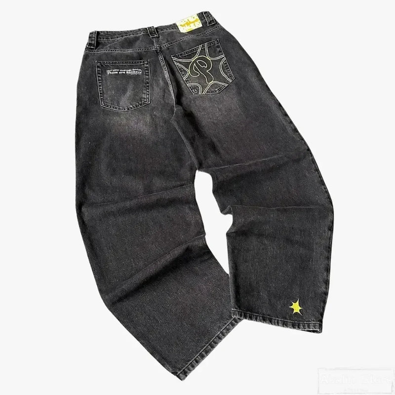 harajuku new protect jeans streetwear independent store drop shipping cargo sweatpants y2k women pants embroidery baggy jeans streetwear sweatpants