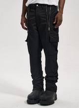 fashion zipper open waist pants with side pockets cargo pants trousers streetwear hip hop military casual pants joggers men unique joggers style 976