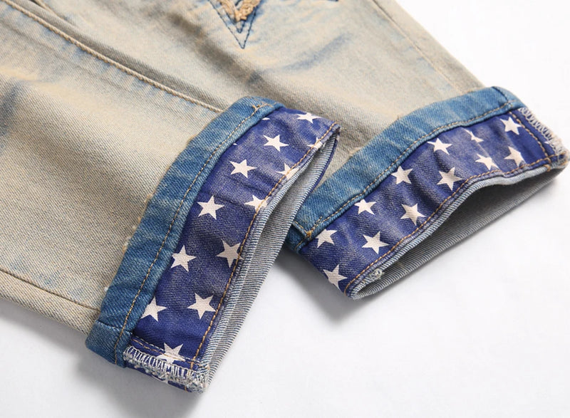 star splicing men jeans vintage blue straight denim pants y2k streetwear man fashion jeans trousers unique jeans style 4613