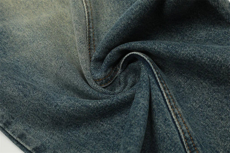 Men Women American Streetwear Vintage Washed Denim Loose Casual Wide Leg Baggy Jeans Couple Harem Jeans Trousers