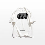 Skatercore Chrome print – Hip Hop Street Personality Letter Print Round Neck Short