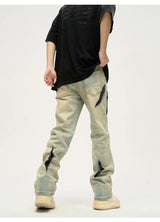 irregular graffiti prtinted denim jean pants casual distressed washed biker jeans hip hop streetwear y2k mens straight joggers unique joggers style 4866