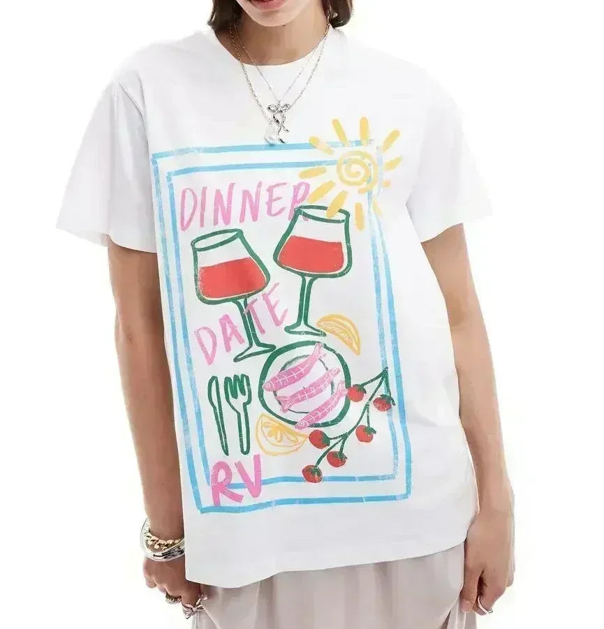 casual lotus eyed graphic t shirts streetwear gothic harajuku clothes all cotton oversized y2k tops goth women clothing unique default style 5083
