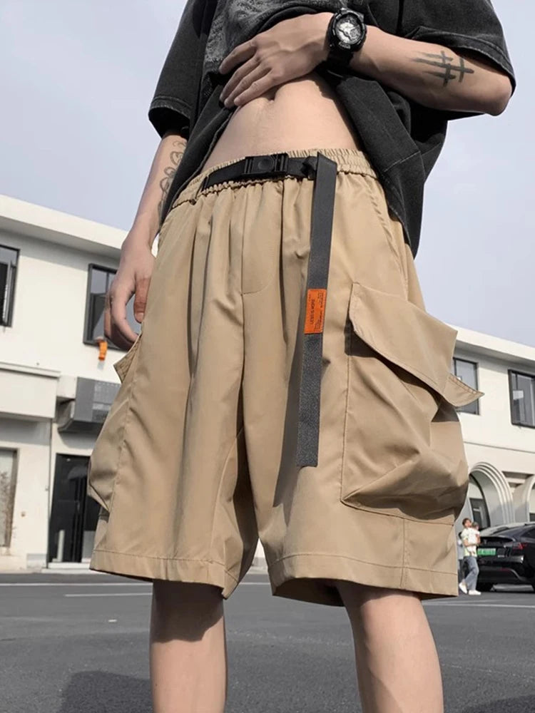 american functional cargo shorts for men 2024 summer multi pockets baggy gym short pants y2k streetwear bermuda shorts hombre unique cargo style 394