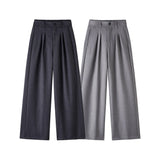 men loose casual korean streetwear fashion vintage straight wide leg suit pants trousers cityboy baggy pants menswear bottoms