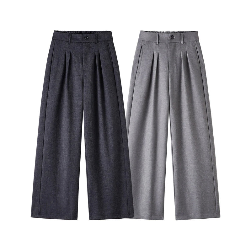 men loose casual korean streetwear fashion vintage straight wide leg suit pants trousers cityboy baggy pants menswear bottoms