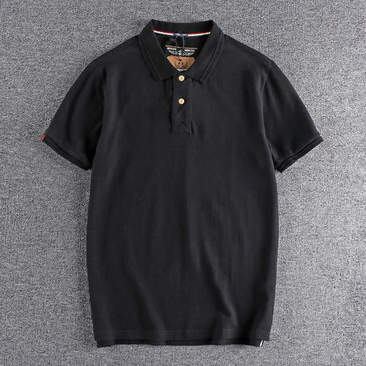 Gothic Vintage print – Summer Mens Polo Shirt Cotton Lapel T Shirt Retro Loose Soli