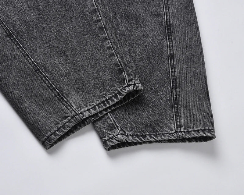 high street washed baggy casual jeans for men and women straight pockets denim pants oversized loose cargo trousers unique cargo style 3885