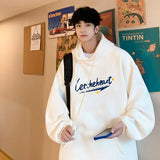 Autumn Letter Print Hoodie Fashion Men Harajuku Aesthetic Pullover Hoo