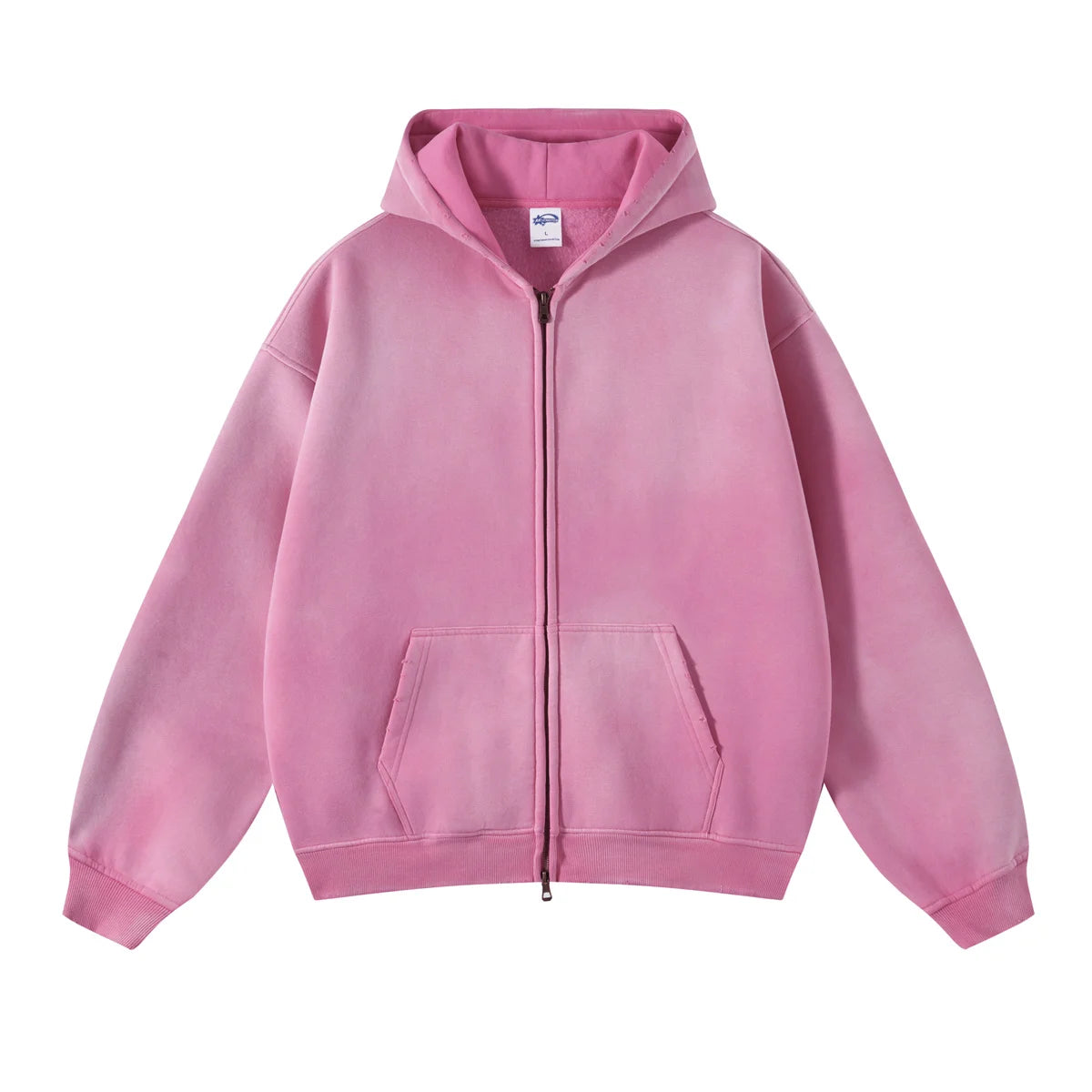 cyberpunk vintage anime featuring mens oversize long sleeve washed double zipper cardigan hoodies loose plus plush gradient womens hooded pullovers winter