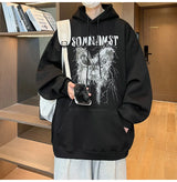 New Gothic Butterfly Printed Hooded Sweatshirt For Men Y2K Harajuku Fa
