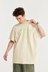 Harajuku Aesthetic piece – Japanese Loose Turtleneck Mens Printed Short Sleeved T Shirt