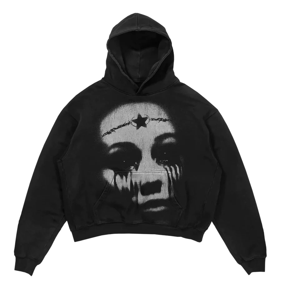 Y2K Womens Top Hoodies Sweatshirt Pullover Oversized Streetwear Vintage