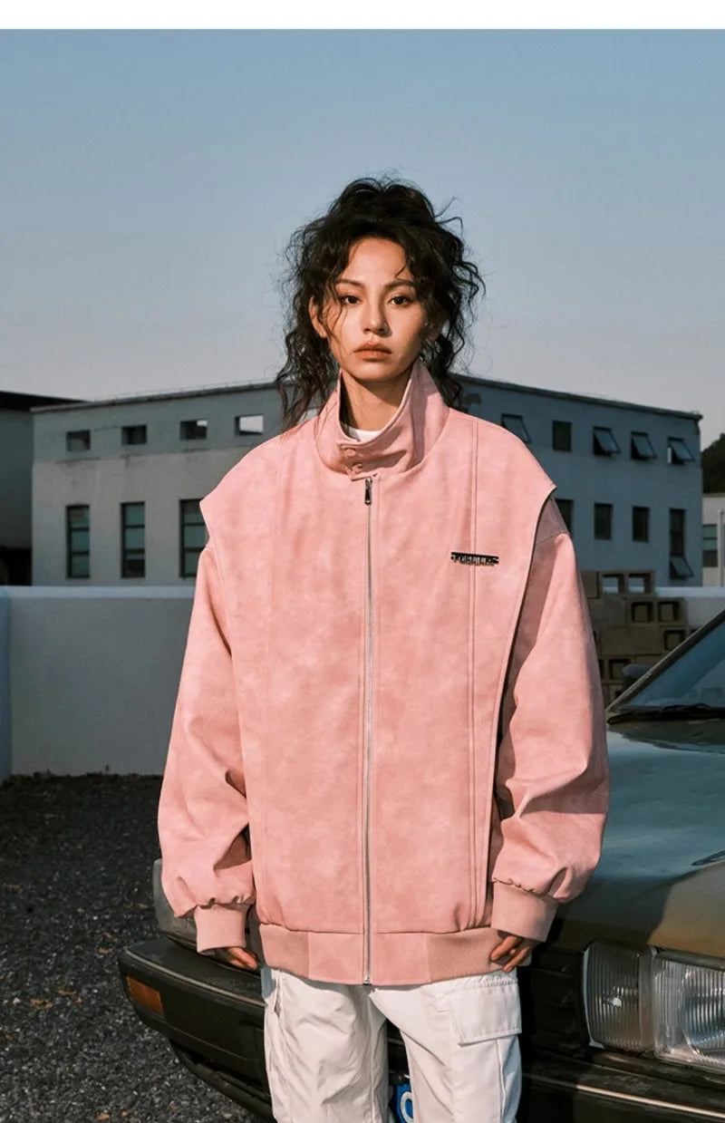 retro baseball bomber, daily drip outerwear, casual outfit