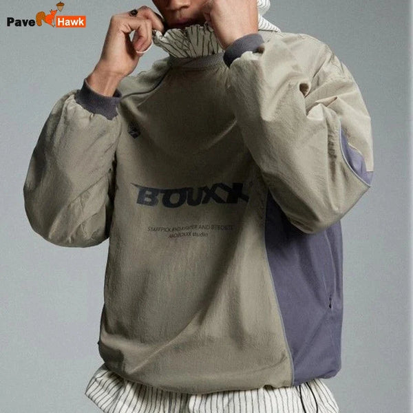 American Men Women Sweatshirt Drawstring Spring High Street Functional