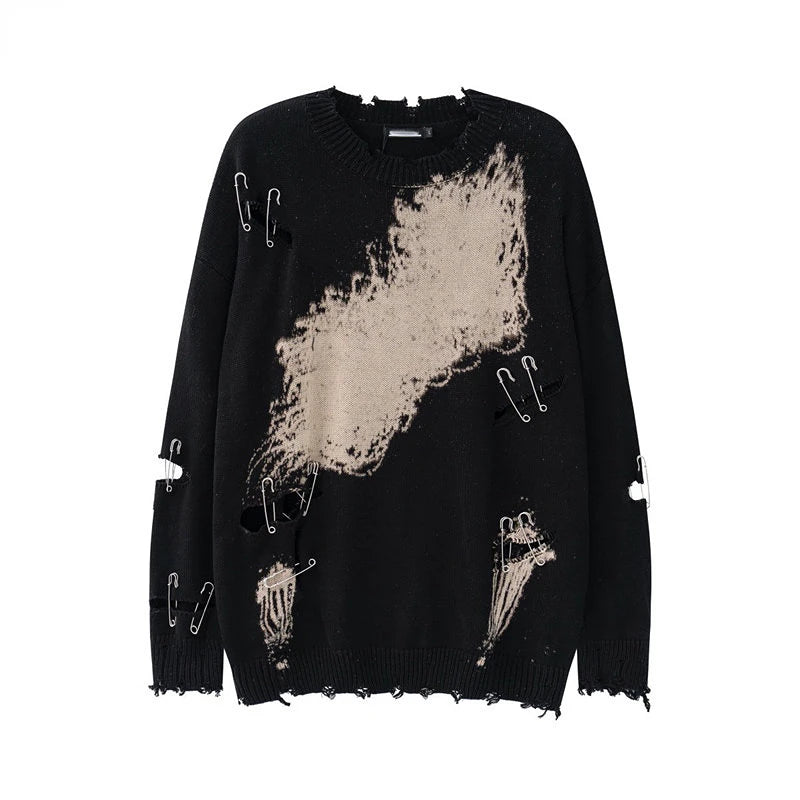 loose fit o-neck sweater, daily wear knit, cozy fashion fit, stylish street outfit, modern aesthetic appeal