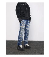 retro washed 3d printed fake distressed jeans hip hop denim pants streetwear jean pants mens harajuku cotton trousers joggers unique joggers style 3880