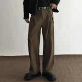 mens trousers pleated business casual pants autumn solid color all match simple commuting straight pants mens clothing 2024 unique default style 165