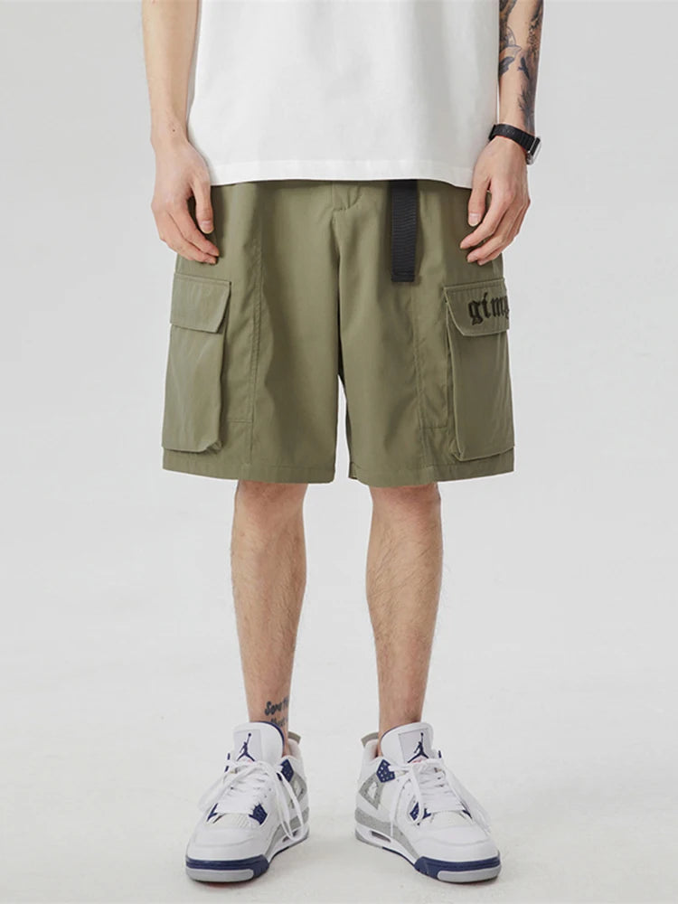 summer new american retro cargo shorts for men casual multi pocket baggy y2k shorts streetwear hip hop embroidery short cargo unique cargo style 313