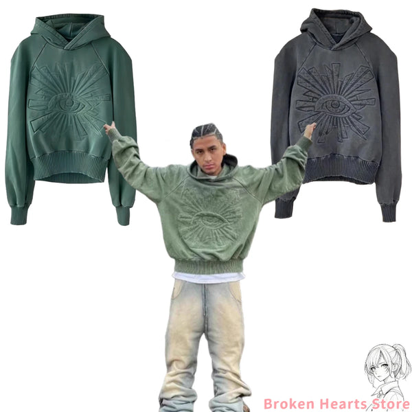Hip Hop Oversized Embroidered Pattern Hoodies Women Goth Punk New Swea