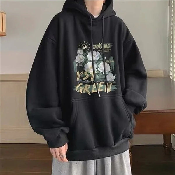 New Floral Oil Painting Art Print Pullover Hoodies Men And Women Casua