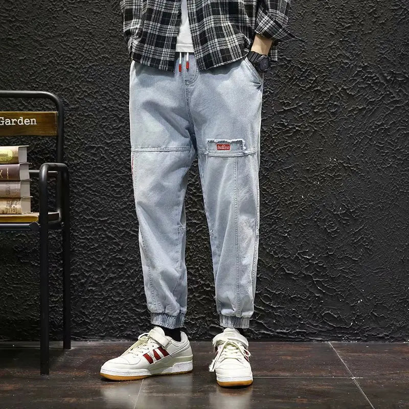 2023 new streetwear hip hop cargo pants mens jeans elastic harun joggers in autumn and spring men clothing streetwear sweatpants