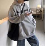 Burgundy Hooded Sweatshirt For Men 2024 Autumn And Winter New Tops Hea