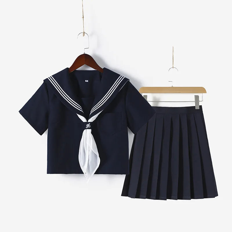 Navy Sailor Outfit Japanese Style School Uniform Skirt Girls JK Uniforms Student Sailor Dress Korean Student Seifuku COS Costume