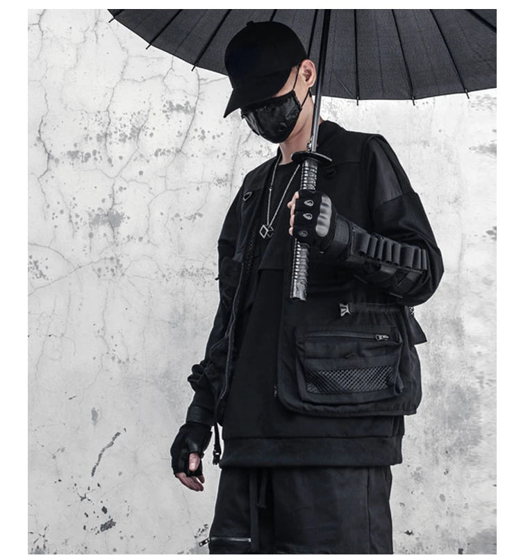 oversized fit featuring hip hop loose vest sportswear men casual cargo waistcoat with pockets military jacket coat streetwear tactical vests sweatshirts design – premium quality jacket for men